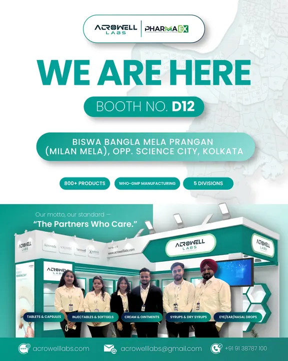 Acrowell Labs at Kolkata: PharmaEx · Jul 2026