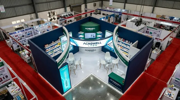 Aerial view of the Acrowell Labs Stall A24 layout