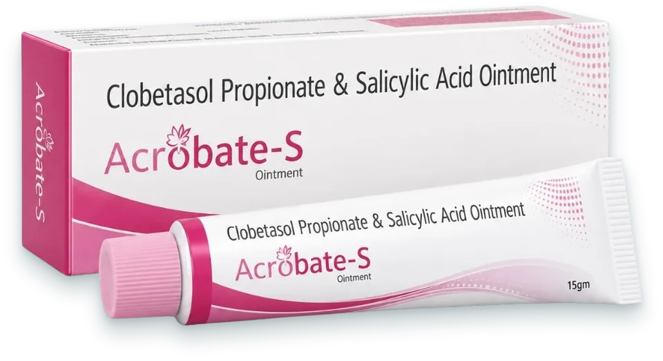 Acrobate-S (Clobetasol 0.05% + Salicylic Acid 3% Cream) creams, gels & ointments pack by Acrowell Dermacare