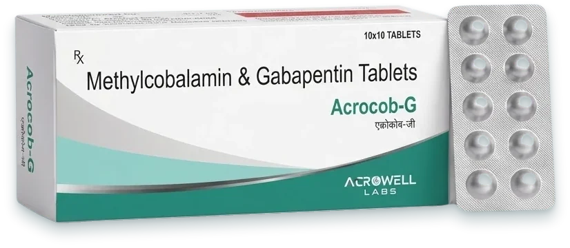 Acrocob-G (Methylcobalamin 500mcg + Gabapentin 300mg Tablet) tablets pack by Acrowell Labs