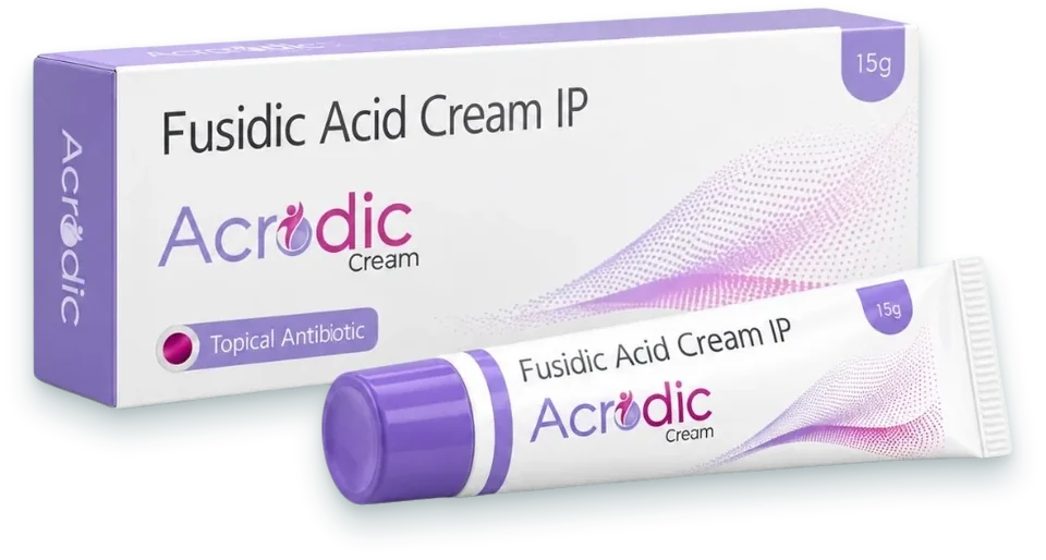 Acrodic (Fusidic Acid 2% Cream) creams, gels & ointments pack by Acrowell Dermacare