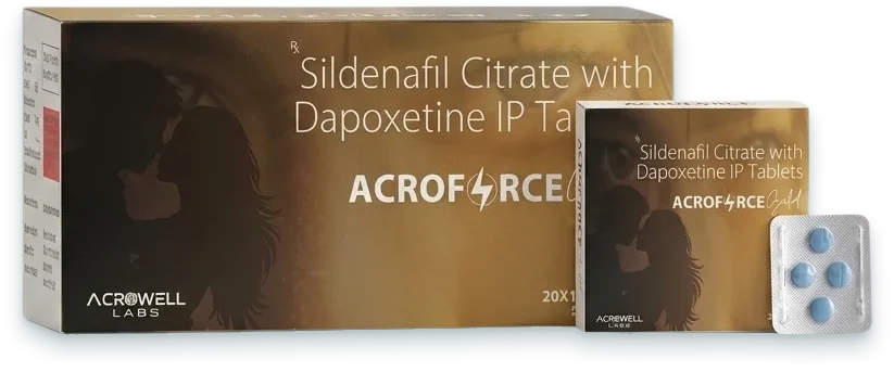Acroforce Gold (Sildenafil 100mg + Dapoxetine 60mg Tablets) tablets pack by Acrowell Labs