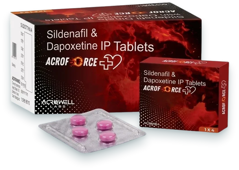 Acroforce Plus (Sildenafil 50mg + Dapoxetine 30mg Tablets) tablets pack by Acrowell Labs