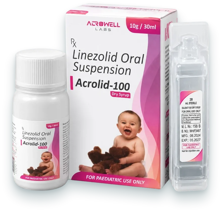 Acrolid-100 (Linezolid 100mg Dry Syrup) dry syrups pack by Acrowell Labs