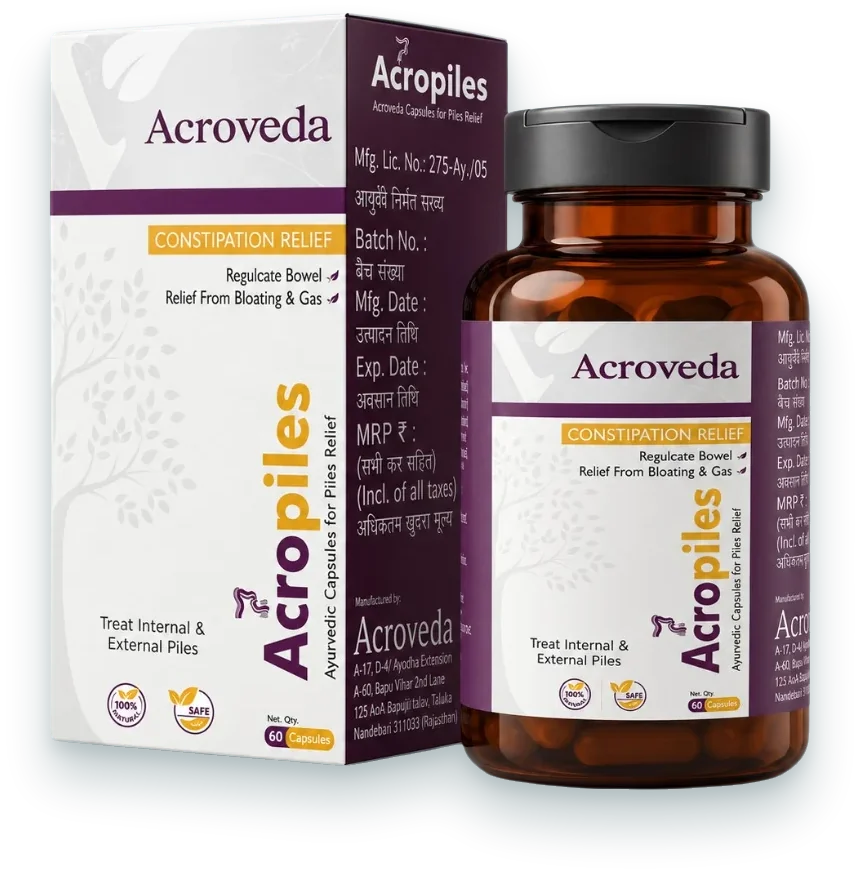 Acropiles (Ayurvedic Capsules for Piles) capsules pack by Acroveda