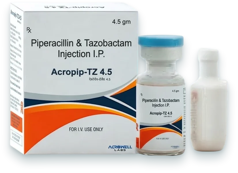 Acropip-TZ 4.5 (Piperacillin 4gm + Tazobactam 500mg Injection) injections pack by Acrowell Labs
