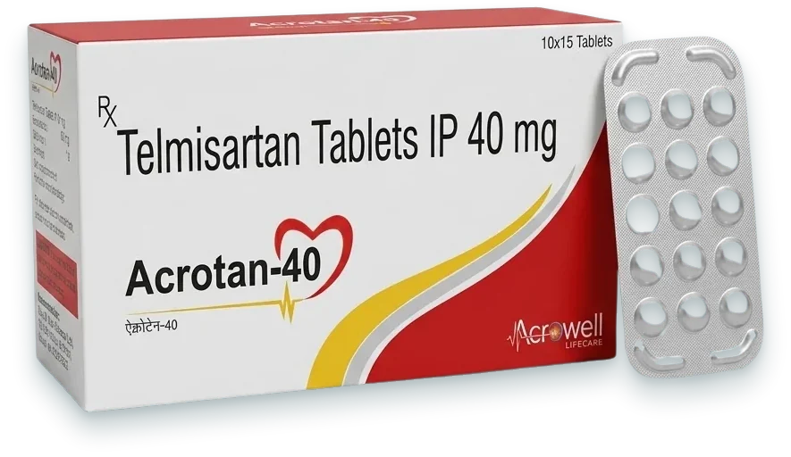 Acrotan-40 (Telmisartan 40mg Tablet) tablets pack by Acrowell Lifecare