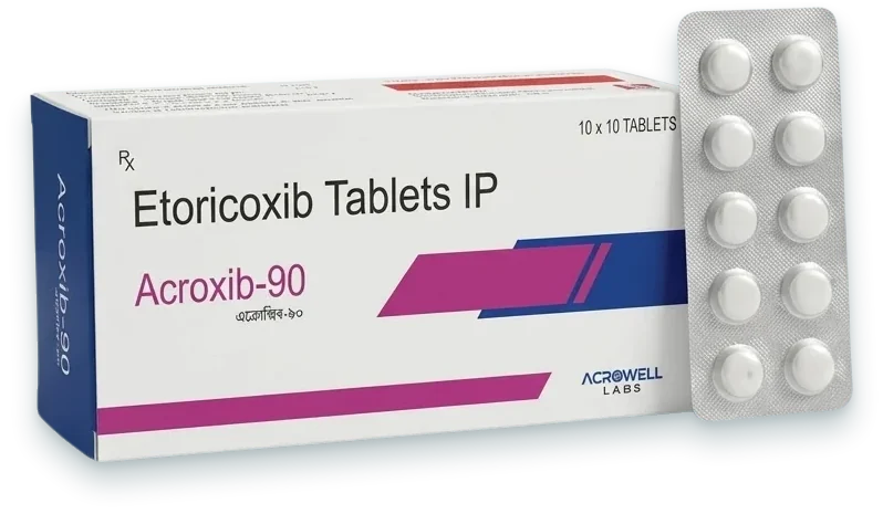 Acroxib-90 (Etoricoxib 90mg Tablet) tablets pack by Acrowell Labs
