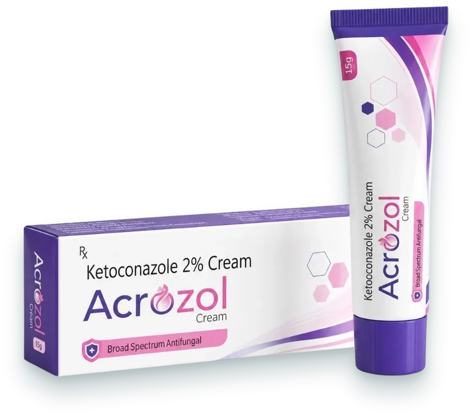 Acrozol (Ketoconazole 2% Cream) creams, gels & ointments pack by Acrowell Dermacare