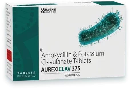 Aurexiclav-375 tablets pack — Aurexis Biotech