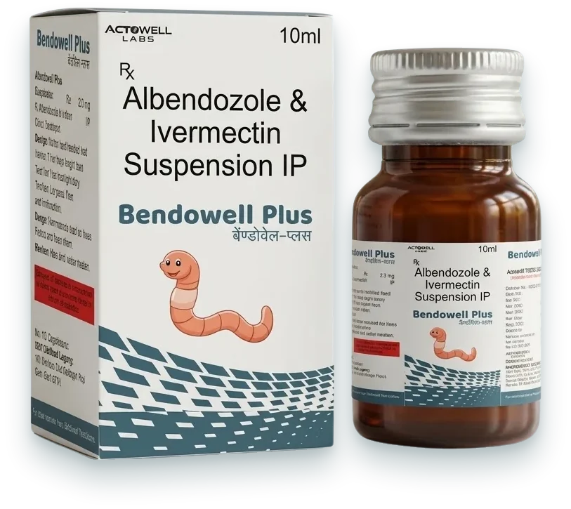 Bendowell Plus (Albendazole + Ivermectin Tablets) tablets pack by Acrowell Labs