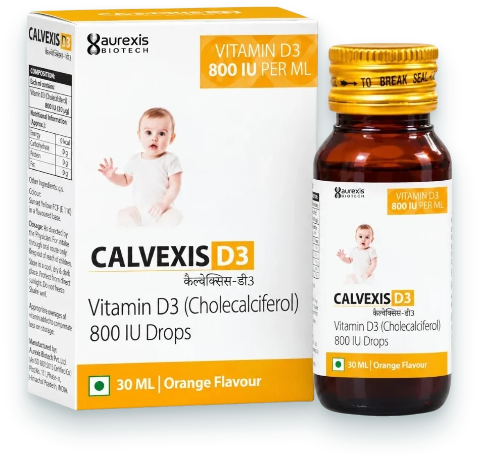 Calvexis-D3 (Cholecalciferol 60,000 IU Softgel Capsule) softgels pack by Aurexis Biotech