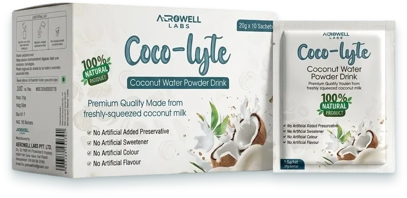 Cocolyte (Coconut Water Powder Drink Sachet) sachets & powders pack by Acrowell Labs