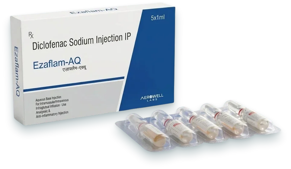 Ezaflam-1ML (Diclofenac Sodium 75mg Injection) injections pack by Acrowell Labs
