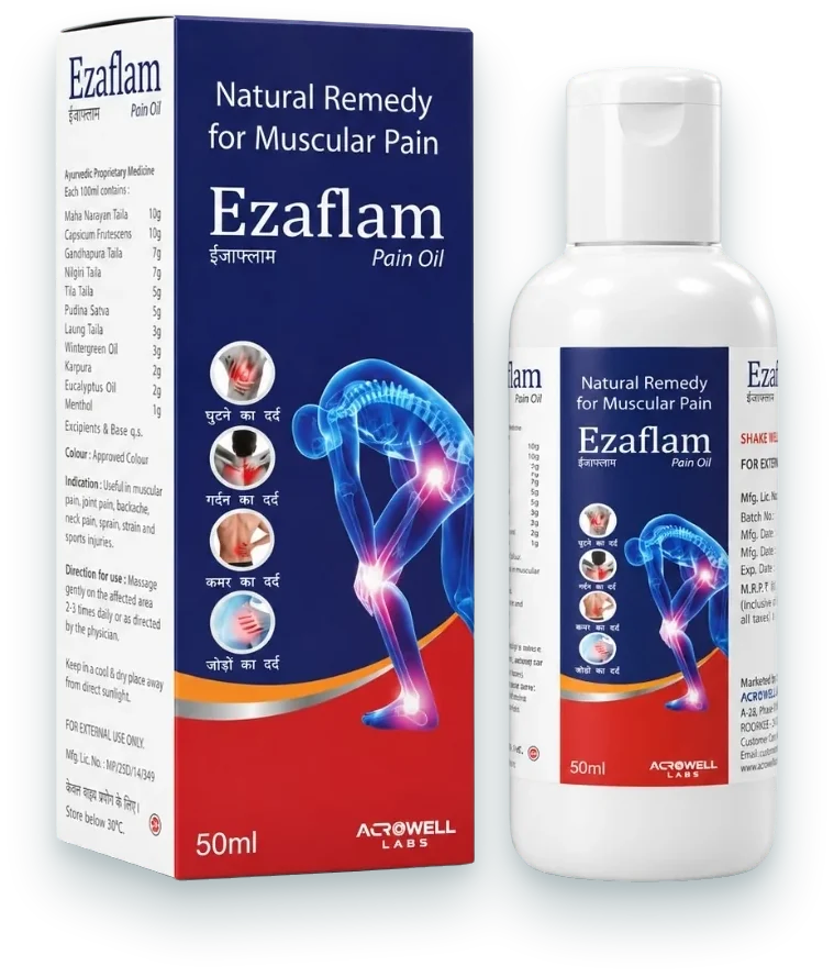Ezaflam Pain Relief Oil (Ayurvedic Pain Relief Oil) hair & skin oils pack by Acroveda