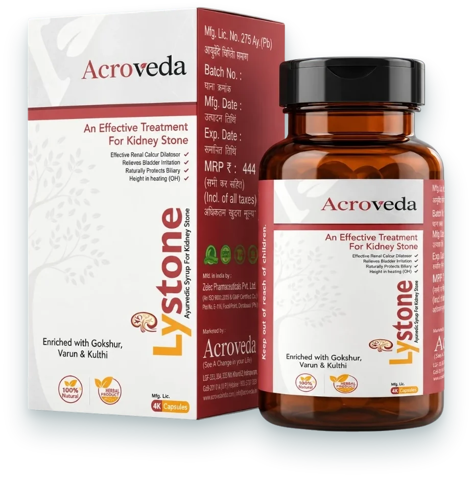 Lystone Tablets (Ayurvedic Tablets for Kidney Stone) tablets pack by Acroveda
