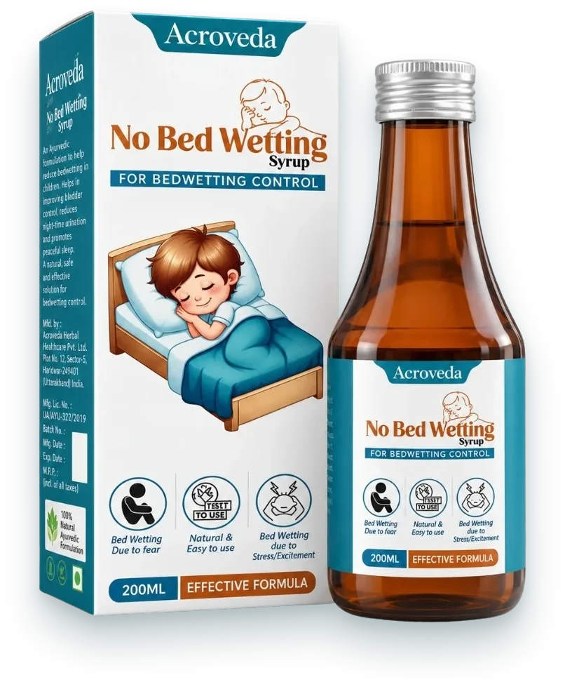 NO Bed Wetting (Ayurvedic Syrup for Bed Wetting Control) syrups & suspensions pack by Acroveda