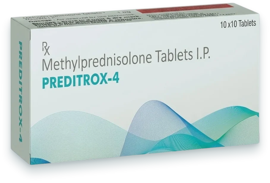Preditrox-4 (Methylprednisolone 4mg Tablet) tablets pack by Acrowell Dermacare