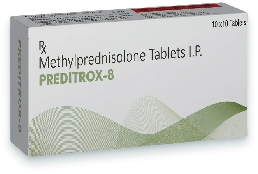 Preditrox-8 (Methylprednisolone 8mg Tablet) tablets pack by Acrowell Dermacare