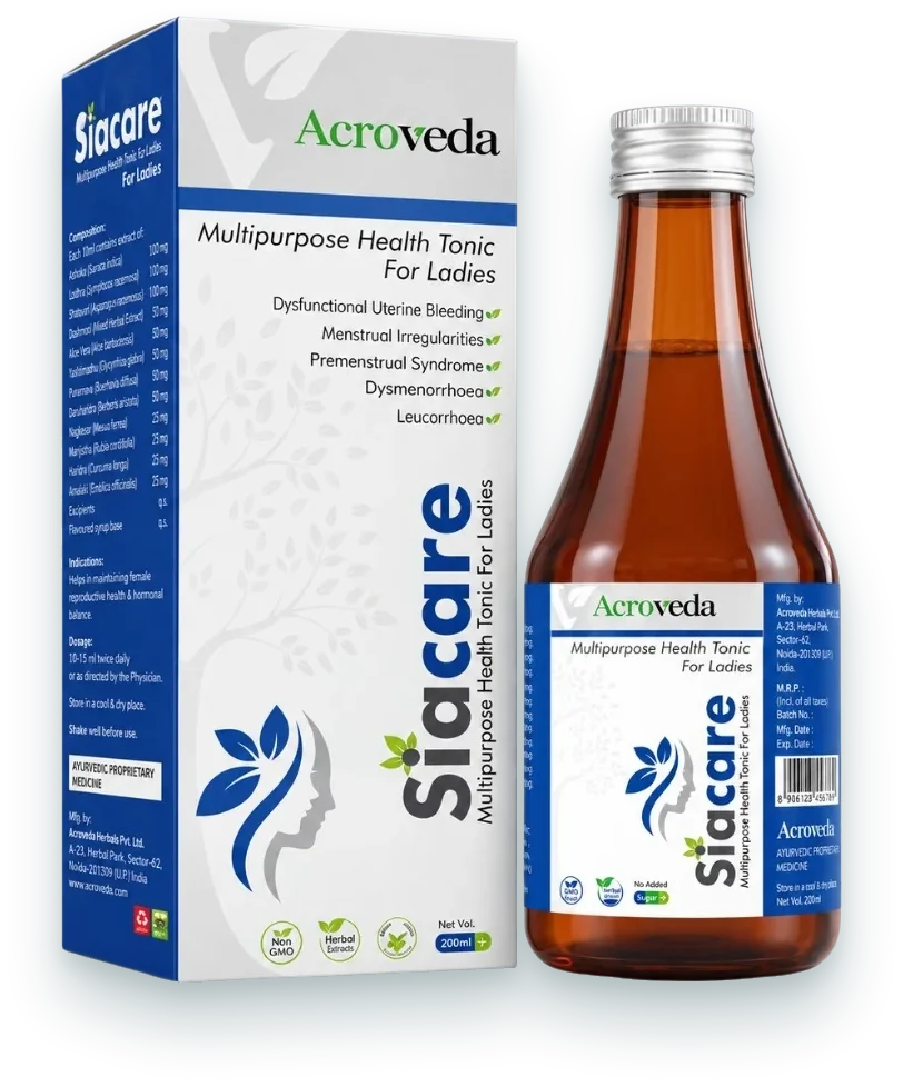 Siacare Syrup (Ayurvedic Female Uterine Tonic) syrups & suspensions pack by Acroveda