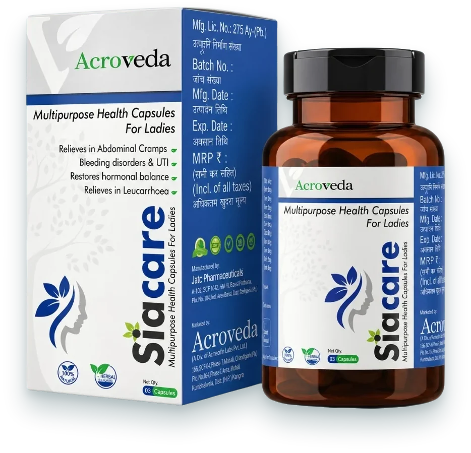 Siacare Tablets (Ayurvedic Multipurpose Tablets for Women) tablets pack by Acroveda