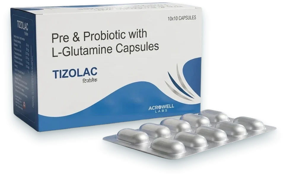 Tizolac (Prebiotic + Probiotic Capsule) capsules pack by Acrowell Labs