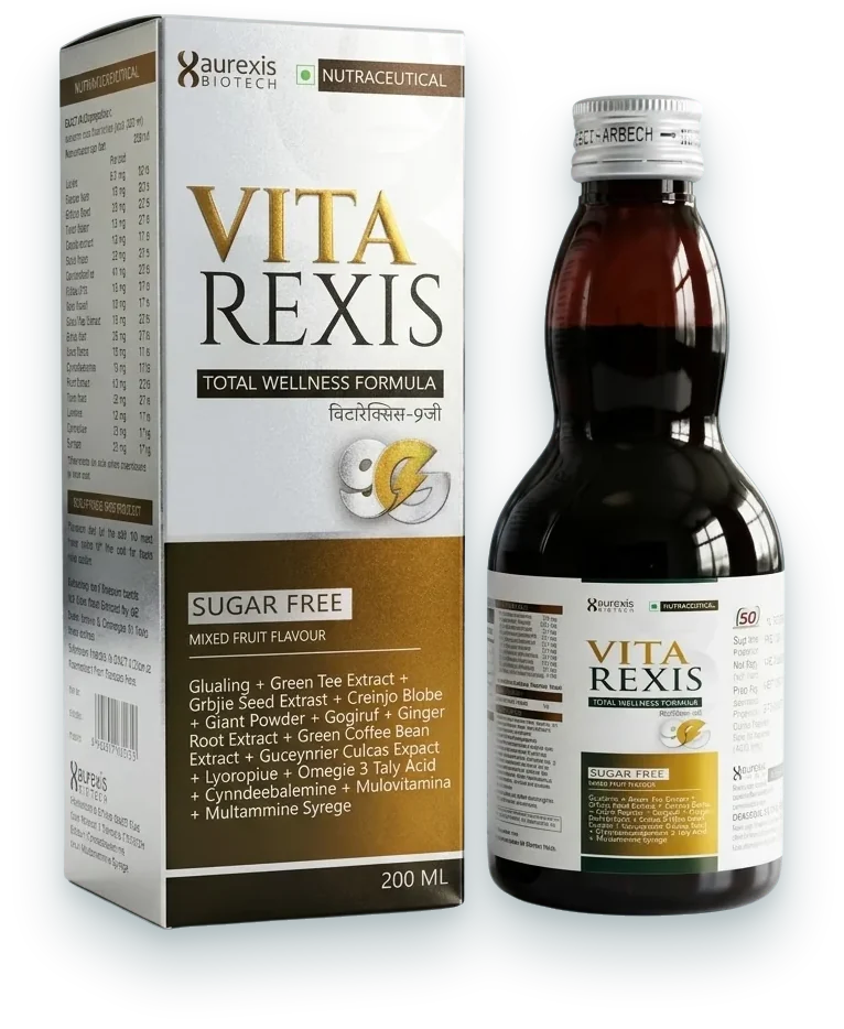 Vitarexis-9G (Ginseng + Green Tea Extract + Grape Seed Extract + Ginkgo Biloba +…) sachets & powders pack by Aurexis Biotech